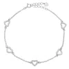 Kylie Harper Sterling Silver Diamond Cz Heart Station Bracelet In Silver-tone