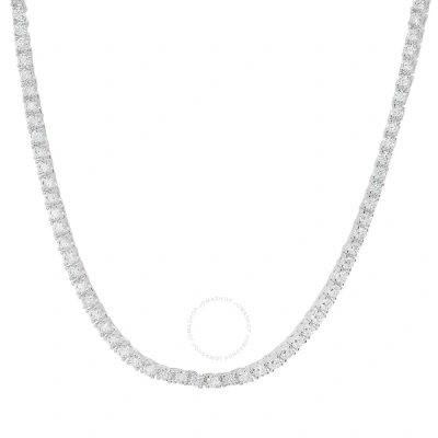 Kylie Harper Sterling Silver Cubic Zirconia  Cz Tennis Necklace In Silver-tone