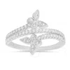 Kylie Harper Sterling Silver Cz Butterfly Crossover Ring In Silver Tone