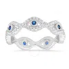 Kylie Harper Sterling Silver Cz Evil Eye Eternity Band Ring In Silver Tone