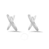 Kylie Harper Sterling Silver Cz Hummingbird Stud Earrings