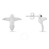Kylie Harper Sterling Silver Cz Hummingbird Stud Earrings In Silver Tone