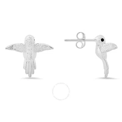 Kylie Harper Sterling Silver Cz Hummingbird Stud Earrings In Silver Tone