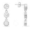 Kylie Harper Sterling Silver Dangling Bezel-set Cz Earrings In Silver Tone