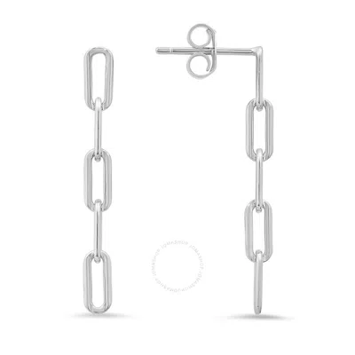 Kylie Harper Sterling Silver Dangling Paperclip Earrings In Silver Tone