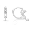 Kylie Harper Sterling Silver Kitty Cat Hoop Earrings