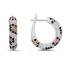 Kylie Harper Sterling Silver Leopard Skin Pave Cz Hoop Earrings In Metallic