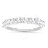 Kylie Harper Sterling Silver Marquise-cut Cz Band Ring In Silver Tone
