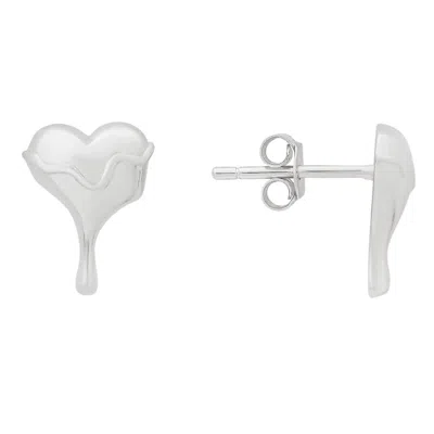 Kylie Harper Sterling Silver 'melting Gold' Heart Stud Earrings