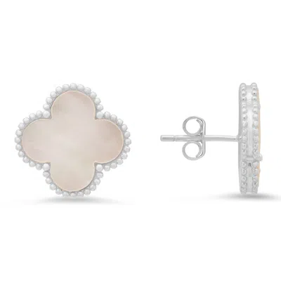 Kylie Harper Sterling Silver Mother Of Pearl Clover Earrings