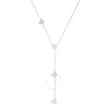 Kylie Harper Sterling Silver Mother Of Pearl Floating Butterfly Y Necklace In Silver Tone