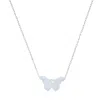 Kylie Harper Sterling Silver Opal Butterfly Necklace In Silver-tone