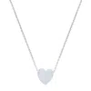 Kylie Harper Sterling Silver Opal Heart Necklace In Silver-tone