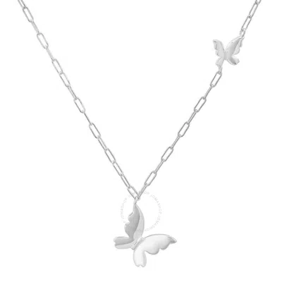 Kylie Harper Sterling Silver Paper Clip Butterfly Necklace In Silver Tone