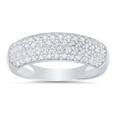 Kylie Harper Sterling Silver Pave Cz Band Ring