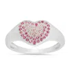 Kylie Harper Sterling Silver Pink Ombre Cz Heart Ring In Silver Tone