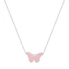 Kylie Harper Sterling Silver Pink Opal Butterfly Necklace In Silver-tone