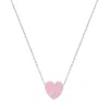 Kylie Harper Sterling Silver Pink Opal Heart Necklace In Silver-tone