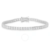 Kylie Harper Sterling Silver Princess-cut Cubic Zirconia  Cz Tennis Bracelet - 7.25" In Silver-tone