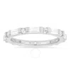 KYLIE HARPER KYLIE HARPER STERLING SILVER ROUND & BAGUETTE-CUT CZ STACKABLE ETERNITY BAND RING