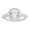 KYLIE HARPER KYLIE HARPER STERLING SILVER ROUND AND BAGUETTE-CUT HALO CZ RING