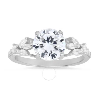 Kylie Harper Sterling Silver Round & Marquise-cut Cubic Zirconia  Cz Ring In Silver Tone