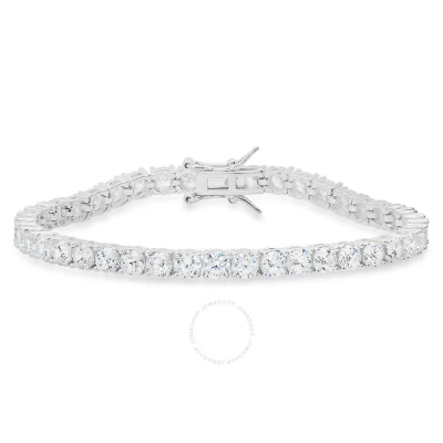 Kylie Harper Sterling Silver Round-cut Cubic Zirconia  Cz Tennis Bracelet - 7.25" In Silver-tone