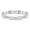 Kylie Harper Sterling Silver Round-cut Cz "x" Stackable Eternity Band Ring In Silver