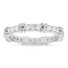 KYLIE HARPER KYLIE HARPER STERLING SILVER ROUND-CUT CZ "X" STACKABLE ETERNITY BAND RING