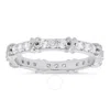 Kylie Harper Sterling Silver Round-cut Cz "x" Stackable Eternity Band Ring In Silver Tone