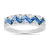 Kylie Harper Sterling Silver Sapphire Baguette-cut Band Ring In Silver Tone