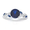 KYLIE HARPER KYLIE HARPER STERLING SILVER SAPPHIRE CZ FLORAL RING