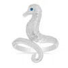 Kylie Harper Sterling Silver Seahorse Ring In Metallic