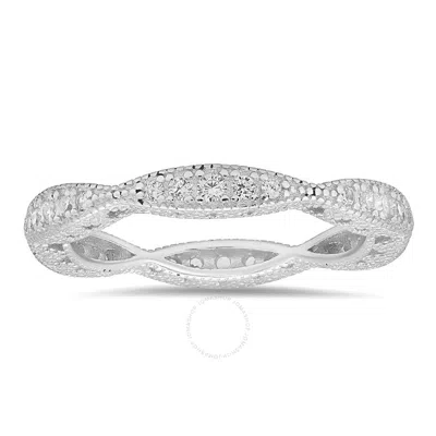 Kylie Harper Sterling Silver Stackable Vintage Swirl Eternity Band Ring