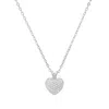 Kylie Harper Sterling Silver Tiny Puffed Cz Heart Pendant In Silver Tone