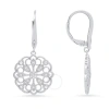 KYLIE HARPER KYLIE HARPER STERLING SILVER VINTAGE FLORAL CUBIC ZIRCONIA  CZ LEVERBACK EARRINGS