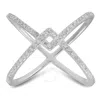 Kylie Harper Sterling Silver Zig-zag Crossover Cz Ring