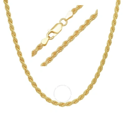 Kylie Harper Thick/heavy Men's Italian 14k Gold Over Silver Rope Chain - 22"-30" In Gold-tone