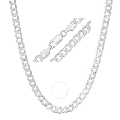 Kylie Harper Thick/heavy Men's Italian Silver Diamond-cut Pave Miami Cuban Curb Chain Necklace - 22" In Silver Tone