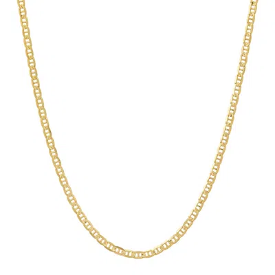 Kylie Harper Unisex 14k Solid Yellow Gold 2.25mm Gucci / Mariner Link Chain Necklace - 18"-24" In Blue