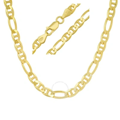 Kylie Harper Unisex Italian 14k Gold Over Silver Figaro Mariner Chain - 22"-24" In Gold-tone