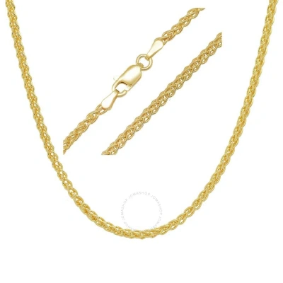 Kylie Harper Unisex Italian 14k Gold Over Silver Foxtail Wheat Chain - 18"-24" In Gold-tone