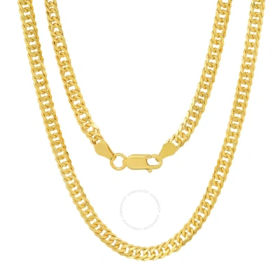 Kylie Harper Unisex Italian 14k Gold Over Silver Miami Cuban Double Curb Chain - 22"-24" In Gold-tone