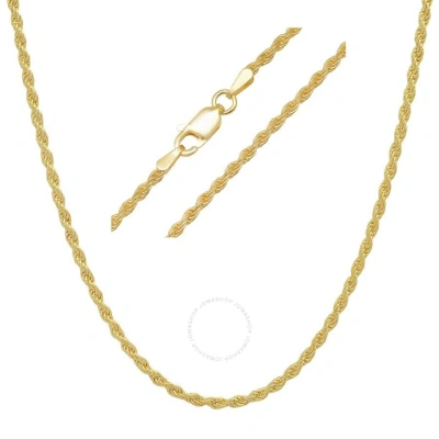 Kylie Harper Unisex Italian 14k Gold Over Silver Rope Chain - 18"-30" In Gold-tone