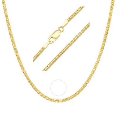 Kylie Harper Unisex Italian 14k Gold Over Silver Round Box Chain - 18"-24" In Gold-tone