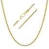 Kylie Harper Unisex Italian 14k Gold Over Silver Snake Chain - 18"-24" In Gold-tone