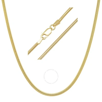 Kylie Harper Unisex Italian 14k Gold Over Silver Snake Chain - 18"-24" In Gold-tone