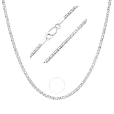 Kylie Harper Unisex Italian Sterling Silver Round Box Chain - 18"-24" In Silver-tone