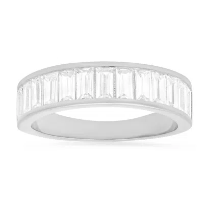 Kylie Harper Women's Baguette Cut Diamond Cz Band Ring In Sterling Silver In Pattern