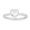 Kylie Harper Women's Bezel Set Diamond Cz Heart Ring In Sterling Silver In Silver